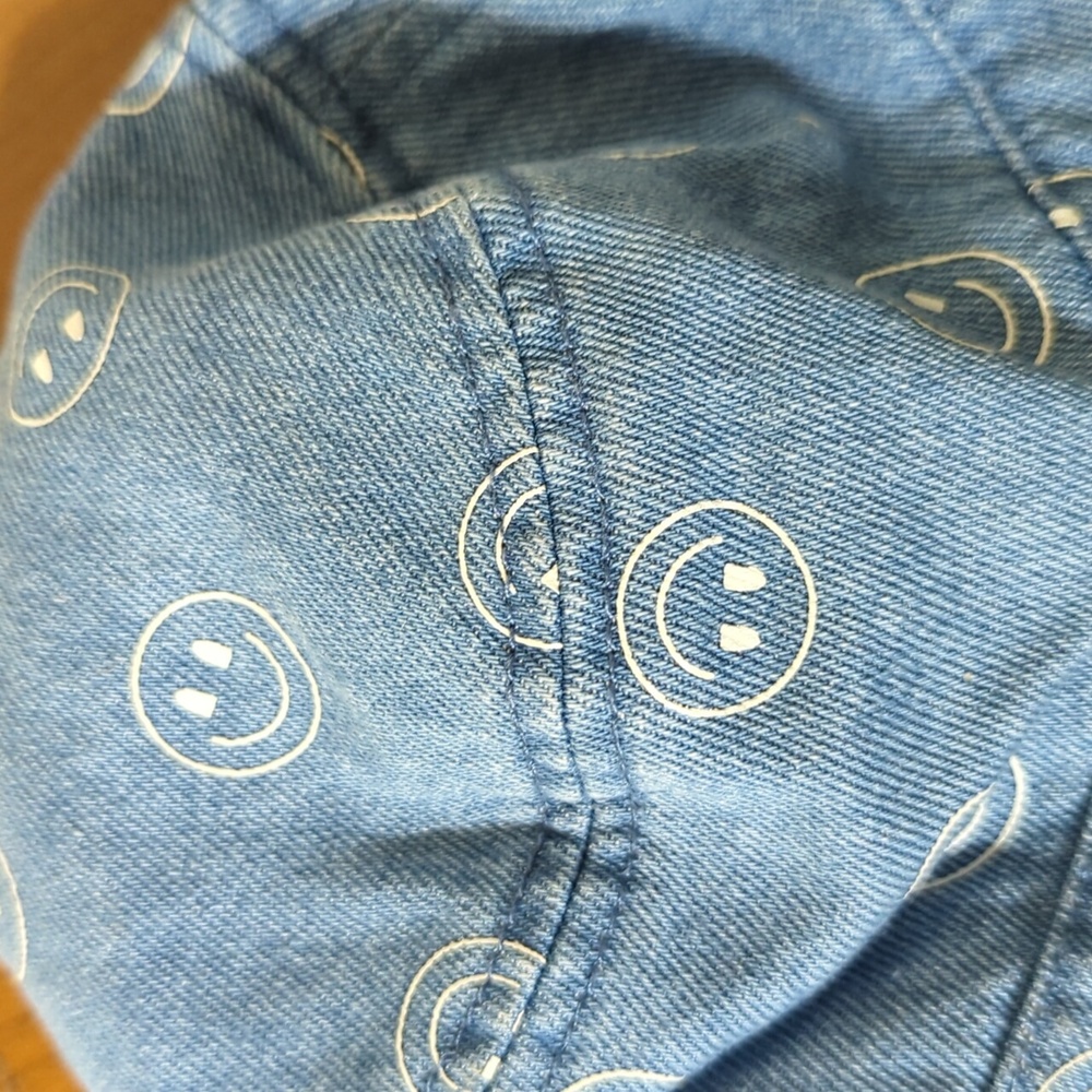 Denim Smiley Face Bucket Hat - Picture 5 of 5
